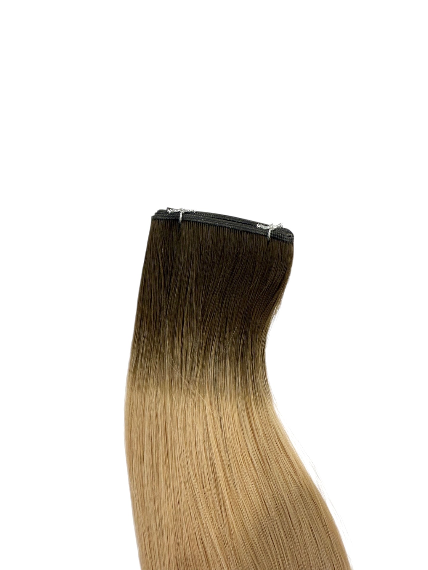 #2BTM18/60 | ROOTED MICRO FOILED CREAMY BLONDE 22" MINI WEFT