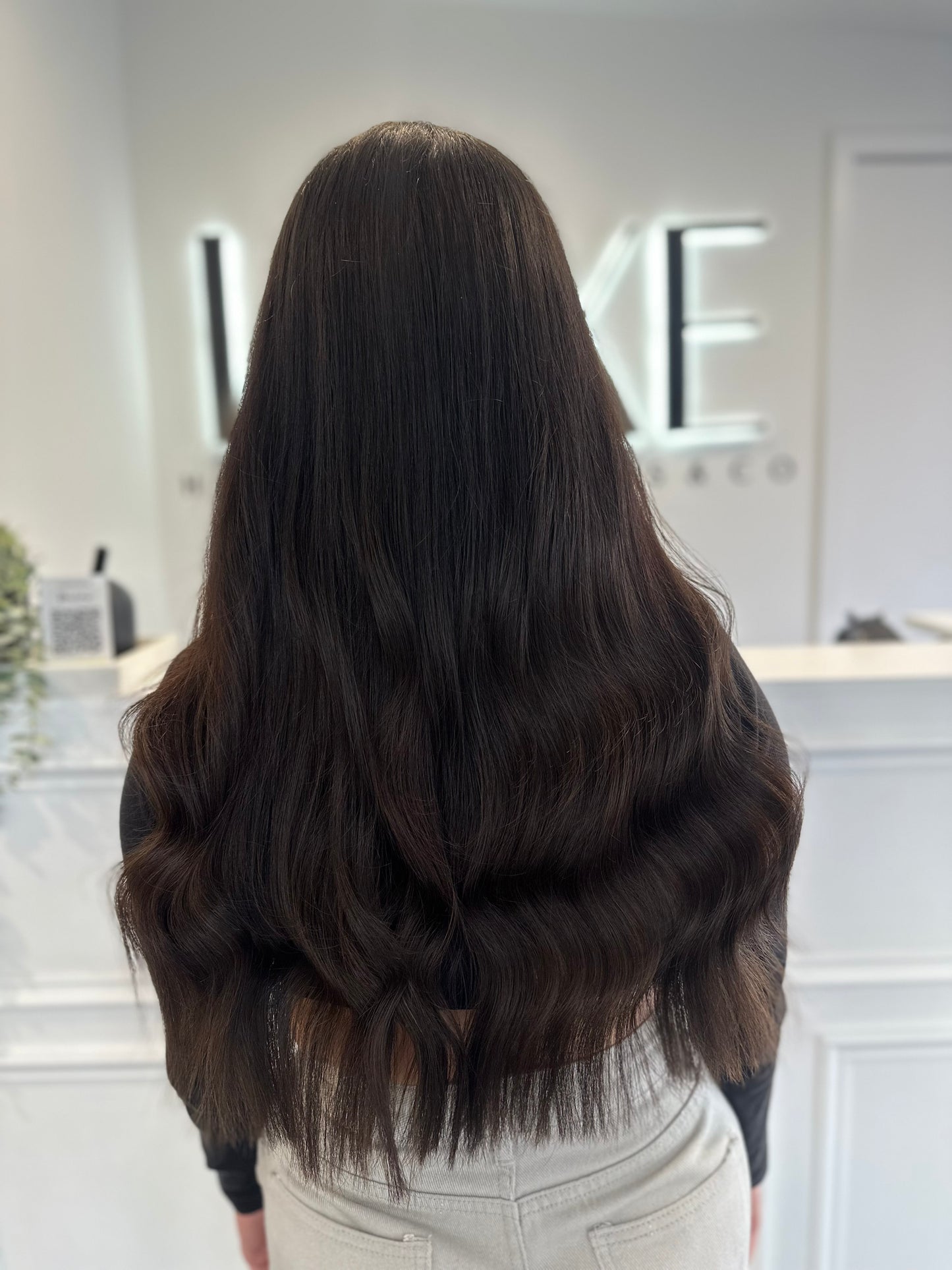 #1B DARKEST BROWN - STICK TIP - 22" MICRO BEAD HAIR EXTENSIONS