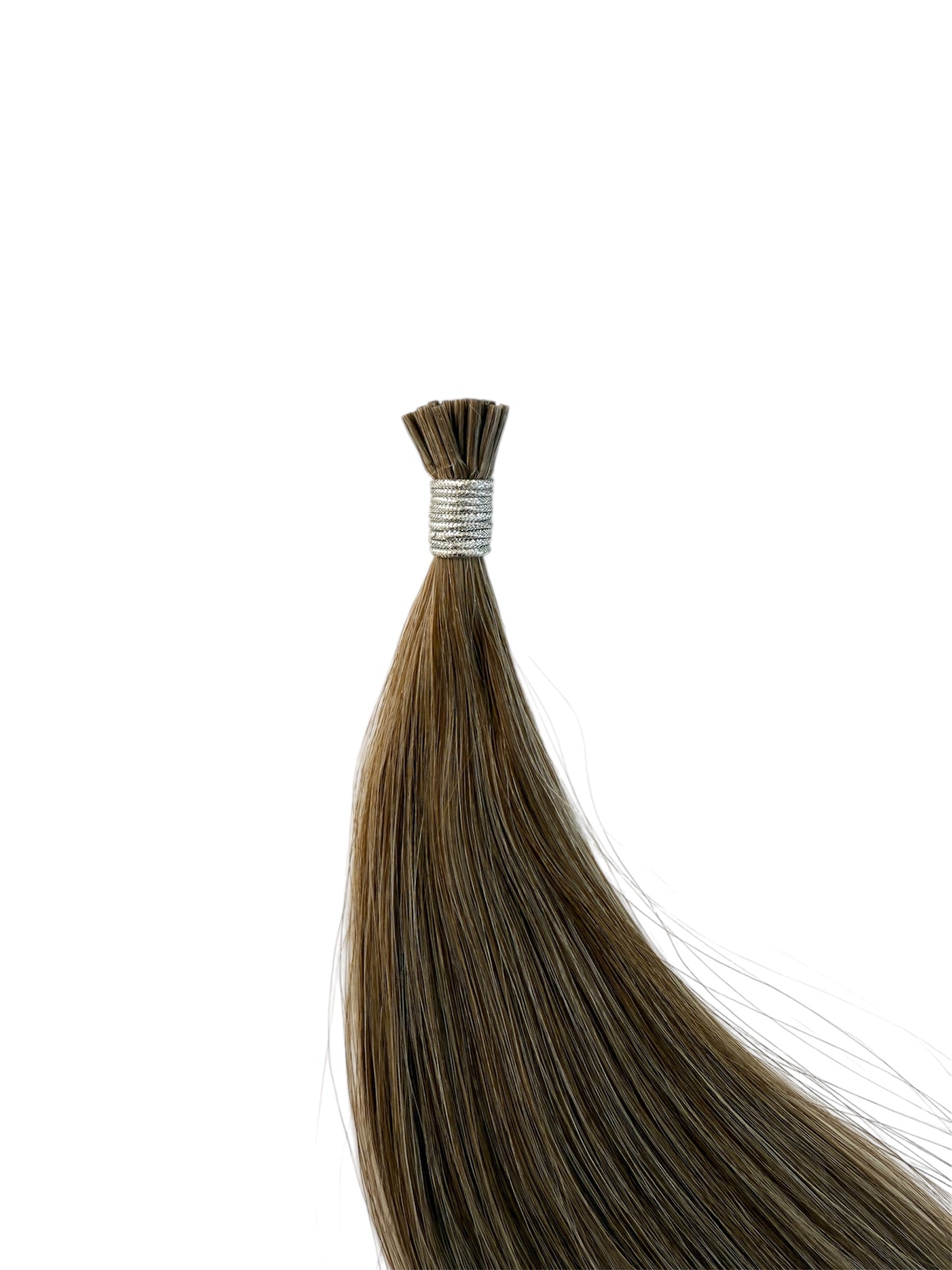 #M8/24 | MICRO FOILED BROWN & CREAMY BLONDE - STICK TIP - 22" MICRO BEAD HAIR EXTENSIONS