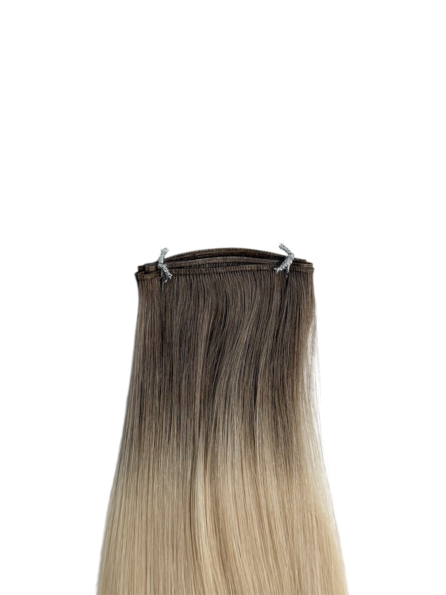 #5ATP60 | ROOTED ASH BROWN TO LIGHTEST BLONDE 26" MINI WEFT