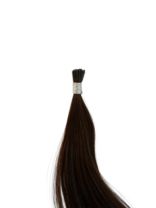 #2 DARK BROWN - STICK TIP - 22" MICRO BEAD HAIR EXTENSIONS