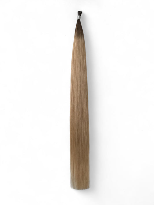 #2BTM18/60 | ROOTED MICRO FOILED CREAMY BLONDE - STICK TIP - 22" MICRO BEAD HAIR EXTENSIONS