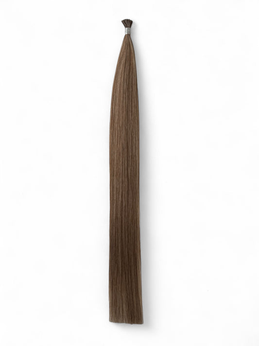 #M8/24 | MICRO FOILED BROWN & CREAMY BLONDE - STICK TIP - 22" MICRO BEAD HAIR EXTENSIONS