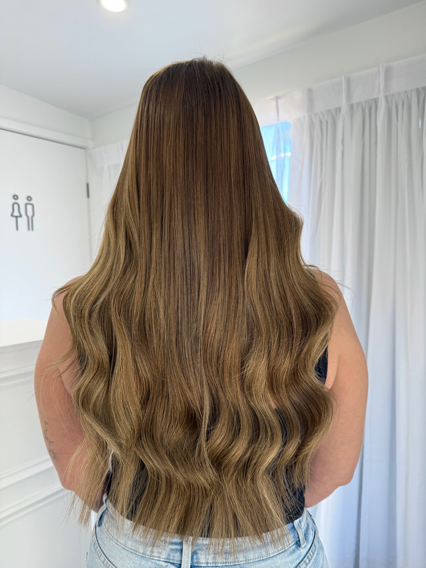#2TP8/18 | ROOTED BROWN & CARAMEL BLONDE - STICK TIP - 22" MICRO BEAD HAIR EXTENSIONS