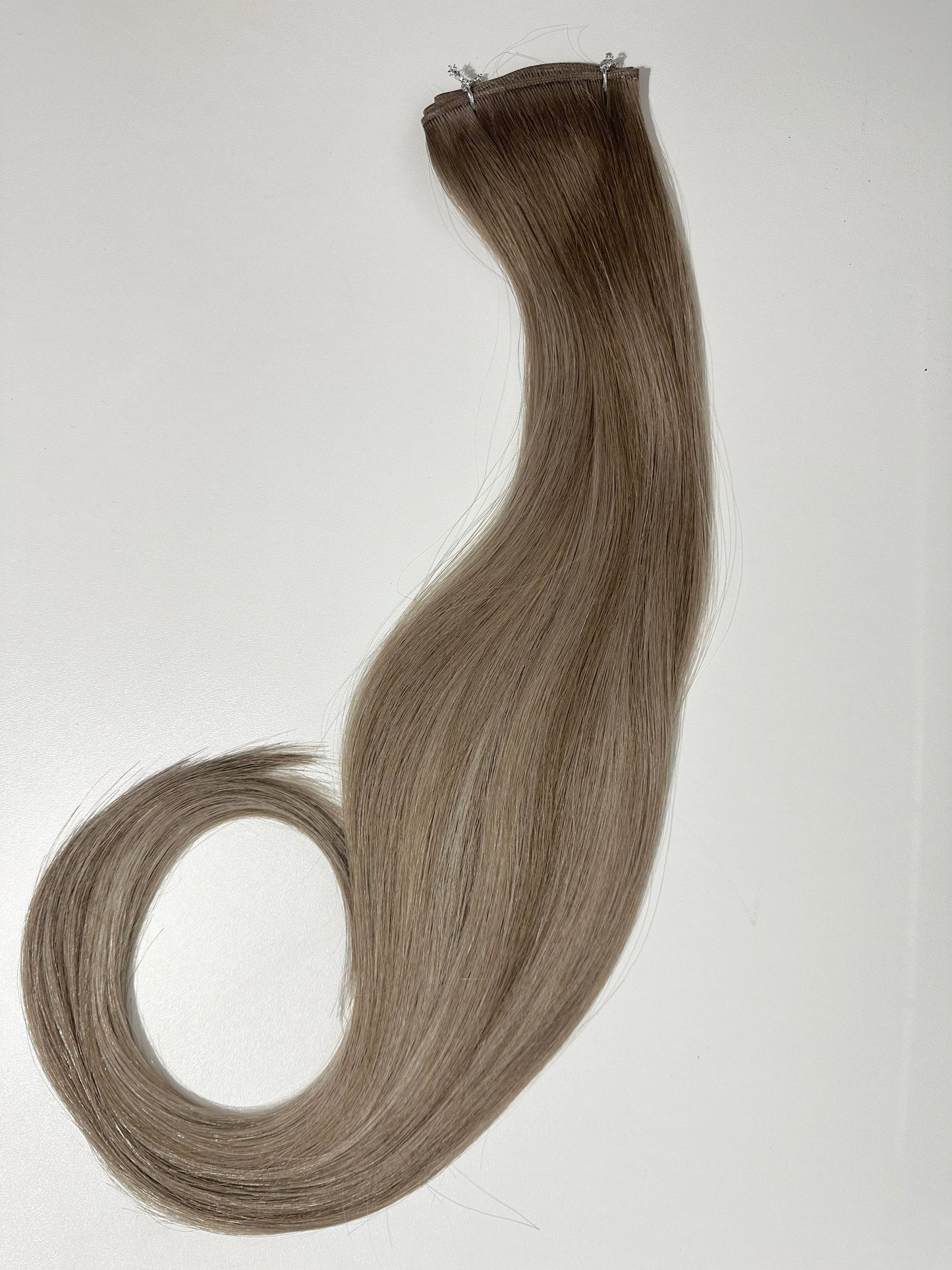 #5ATP5A/1006 ROOTED ASH BROWN AND BLONDE 26" MINI WEFT