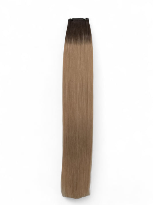 #2BTM18/60 | ROOTED MICRO FOILED CREAMY BLONDE 22" MINI WEFT