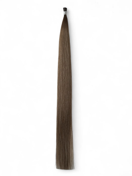#2BTM8/60 | ROOTED NATURAL BROWN TO MICRO FOILED BLONDE - STICK TIP - 22" MICRO BEAD HAIR EXTENSIONS