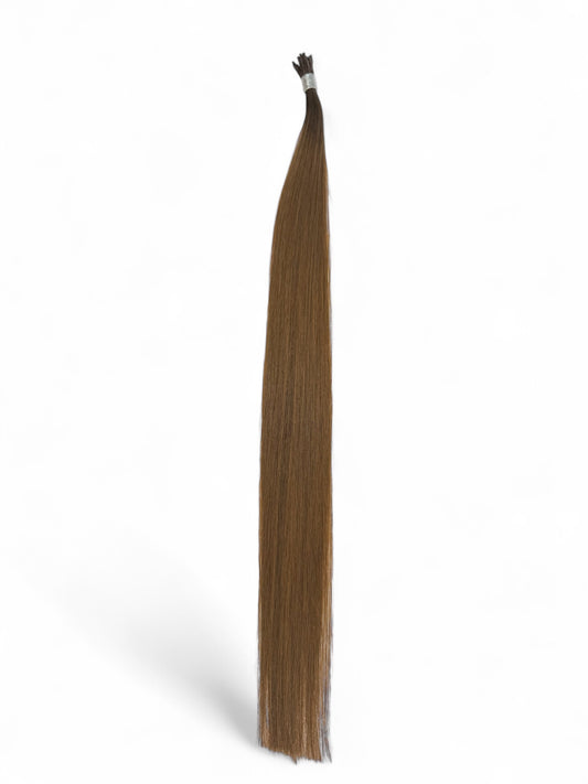 #2TP6/8 | ROOTED NATURAL BROWN - STICK TIP - 22" MICRO BEAD HAIR EXTENSIONS