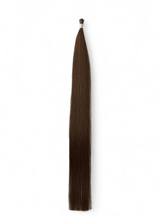 #8 | NATURAL BROWN - STICK TIP - 22" MICRO BEAD HAIR EXTENSIONS