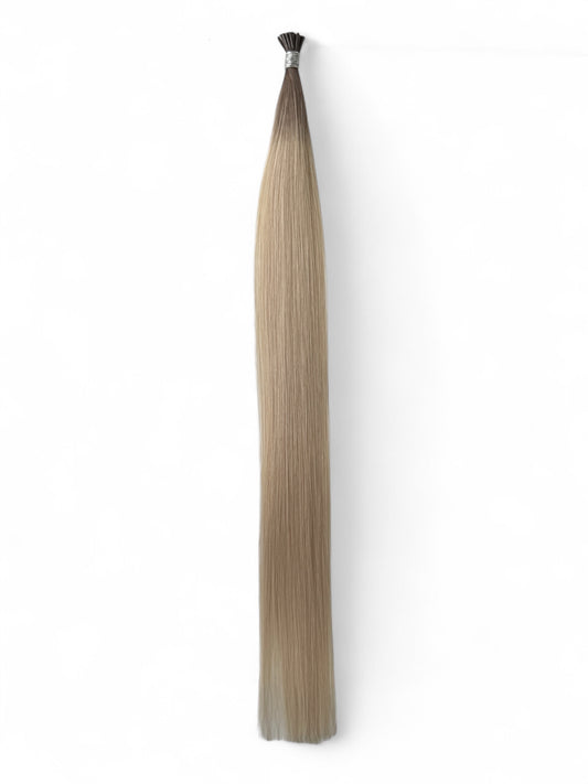 #5AT60 | ROOTED ASH BROWN TO LIGHTEST BLONDE - STICK TIP - 22" MICRO BEAD HAIR EXTENSIONS