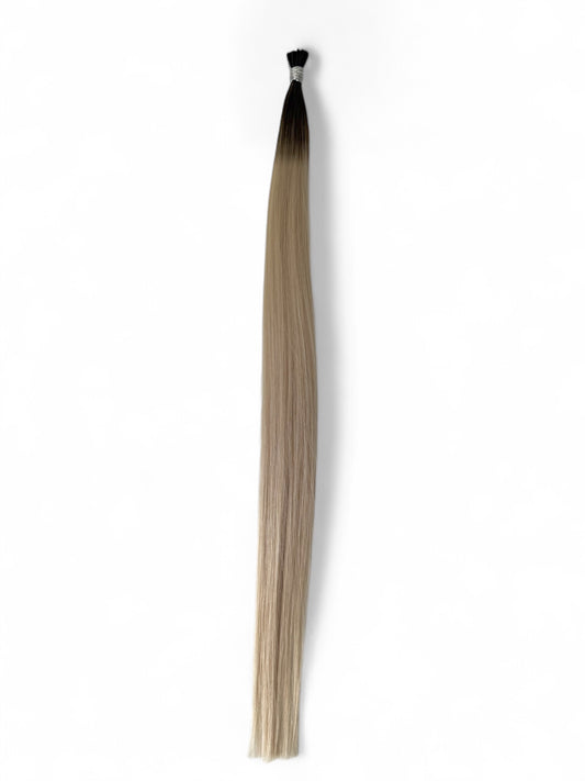 #2BT60 | ROOTED MICRO FOILED LIGHTEST BLONDE - STICK TIP - 22" MICRO BEAD HAIR EXTENSIONS