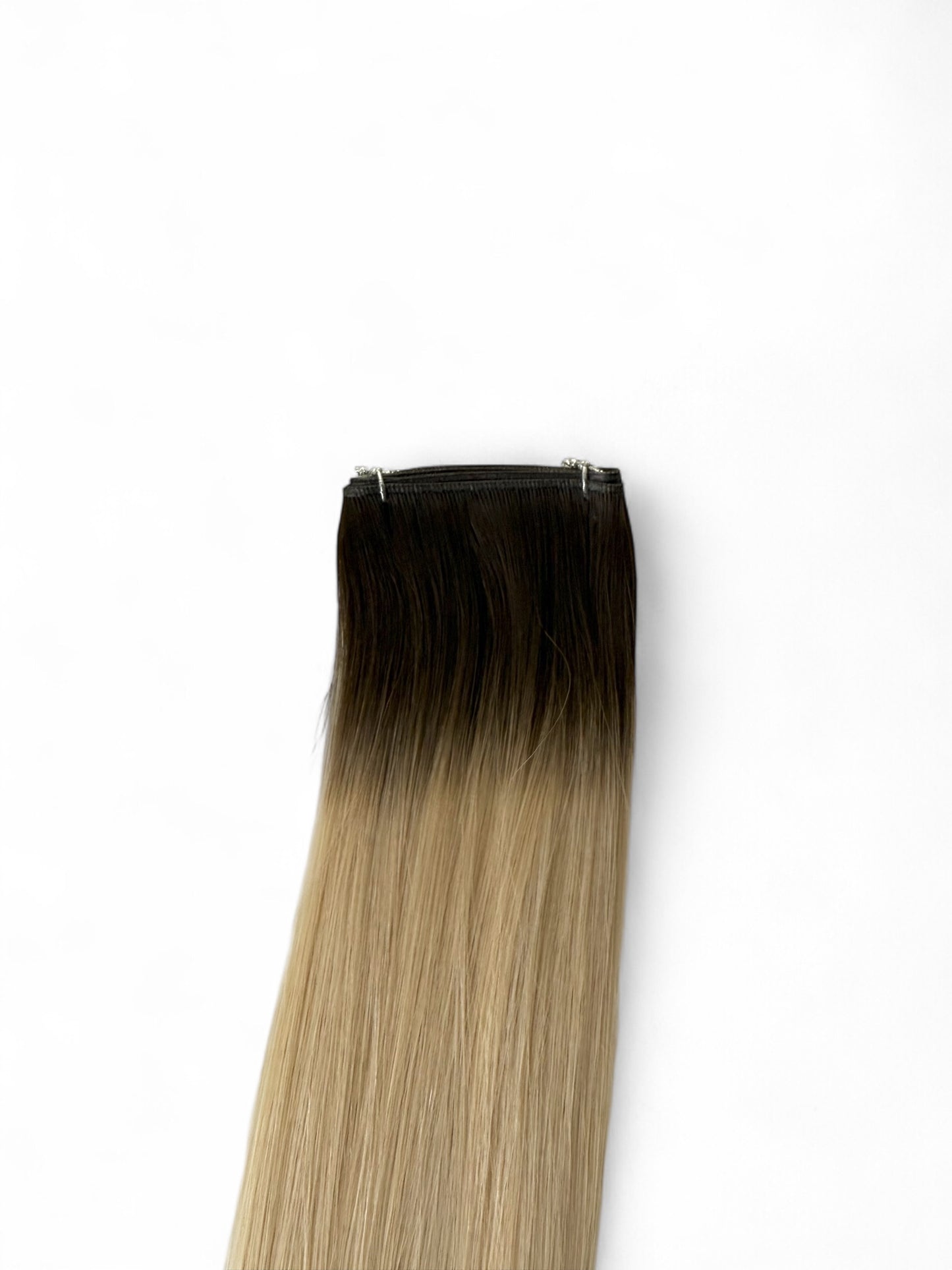 #2BT22 | ROOTED NATURAL BROWN TO BEACH BLONDE 22" MINI WEFT
