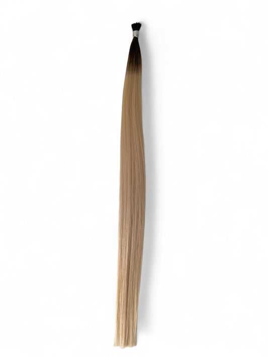 #2BT22 | ROOTED MICRO FOILED BEACH BLONDE - STICK TIP - 22" MICRO BEAD HAIR EXTENSIONS